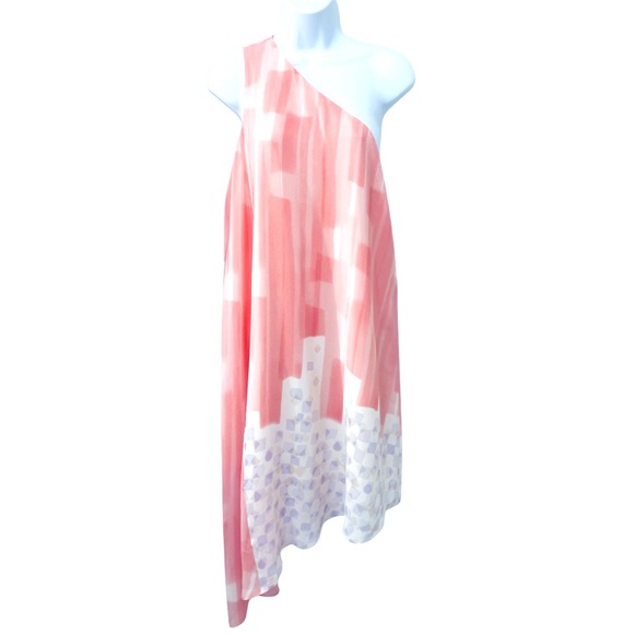 Anthropologie Maeve Avalonne Asymmetrical Pink Summer Dress - Picture 3 of 6